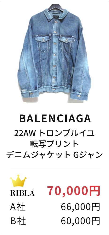 22AW トロンプルイユ 転写プリント デニムジャケット Gジャン