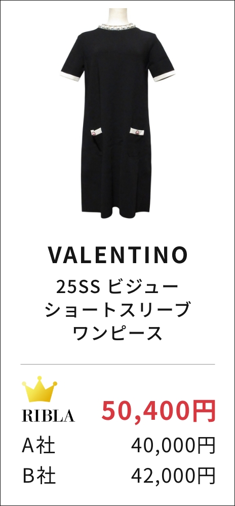 VALENTINO 25SS ビジュー ショートスリーブ ワンピース