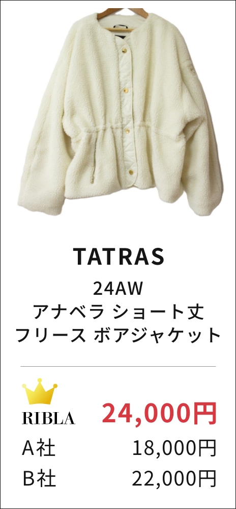TATRAS 24AW アナベラ ショート丈 フリース ボアジャケット