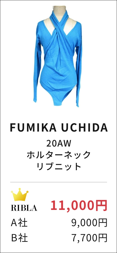 FUMIKA UCHIDA 20AW ホルターネック リブニット