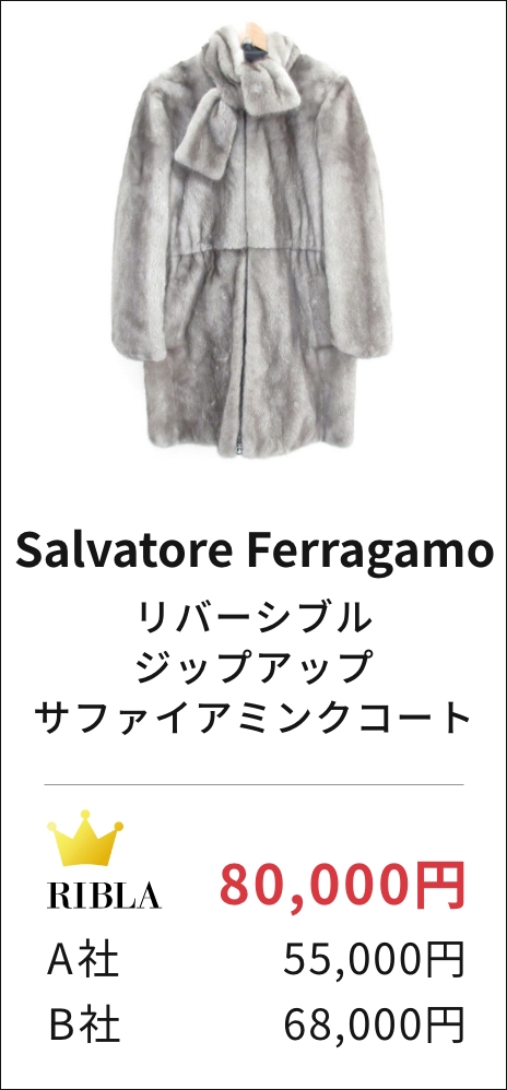 リバーシブル ジップアップ サファイアミンクコート