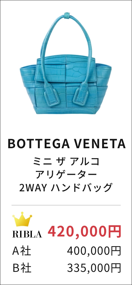BOTTEGA VENETA ミニ ザ アルコ アリゲーター 2WAY ハンドバッグ